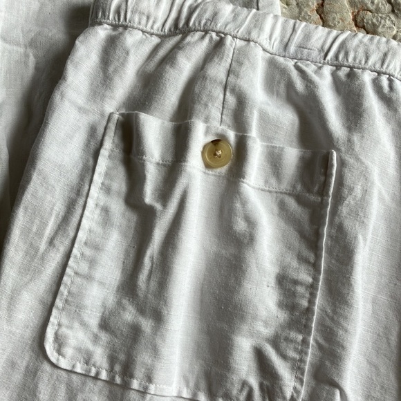 Liz Claiborne White Linen Blend Beachy Pants, M - Picture 8 of 8